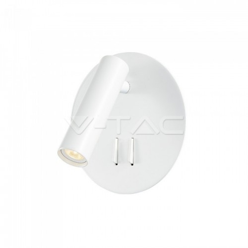 3W+6W LED Стенна Лампа Спалня Бяла 3000K