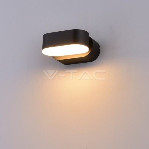 6W LED Стенна Лампа Черна IP65 Подвижна 3000K