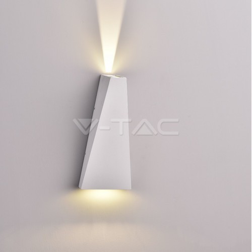 6W LED Стенна Лампа Бяла IP65 Две Посоки 3000K