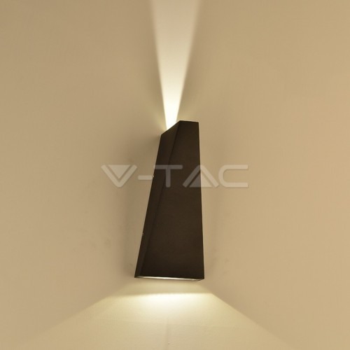 6W LED Стенна Лампа Черна IP65 Две Посоки 3000K