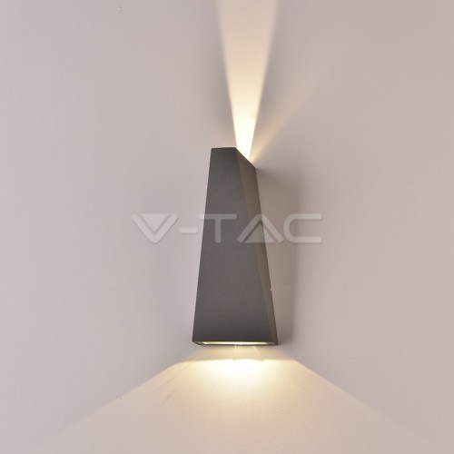 6W LED Стенна Лампа Сива IP65 Две Посоки 3000K
