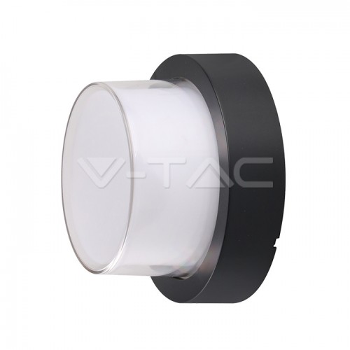 12W LED Стенна Лампа 3000K Черна Кръг