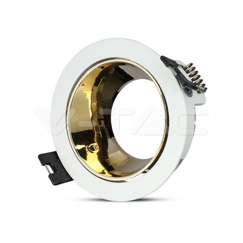 GU10/GU5.3(MR16) Отливка Кръг Бяло+Златно VT-872
