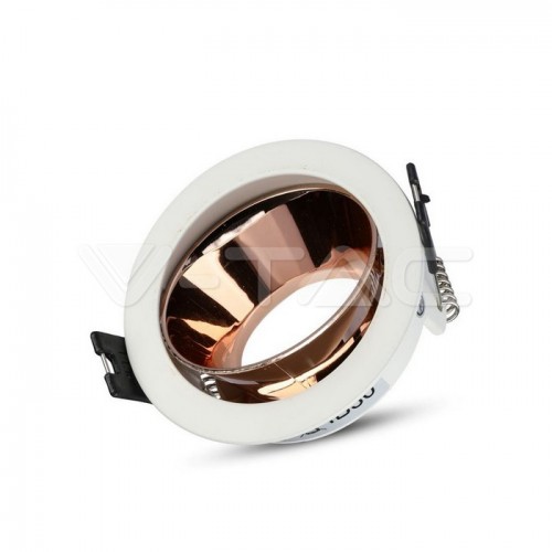GU10/GU5.3(MR16) Отливка Кръг Бяло+Розово Златно VT-872