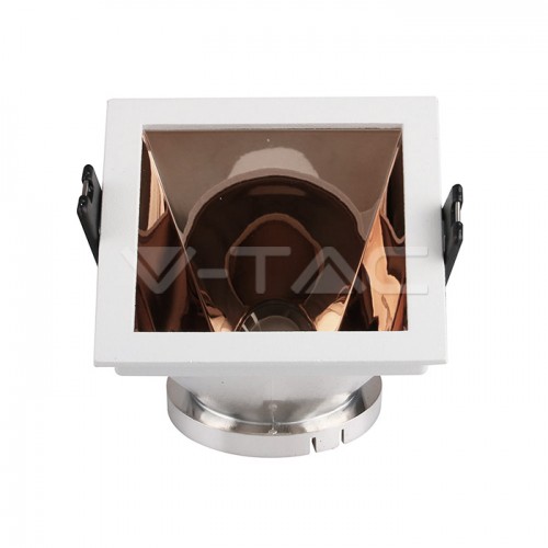 GU10/GU5.3(MR16) Отливка Квадрат Бяло+Розово Златно VT-875