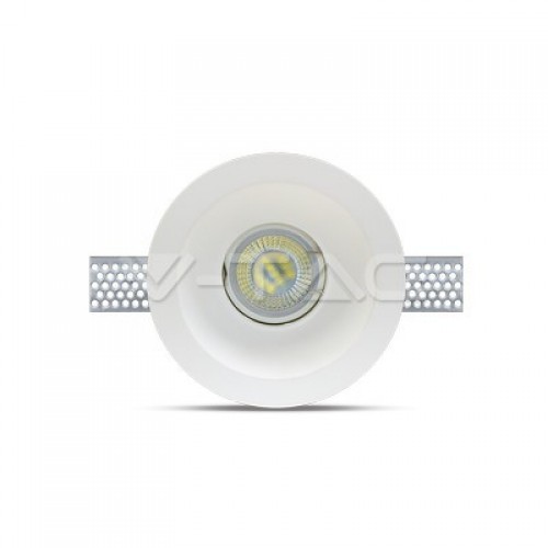 GU10/GU5.3(MR16) Гипсова Отливка Кръг Плитка ф120 Бял
