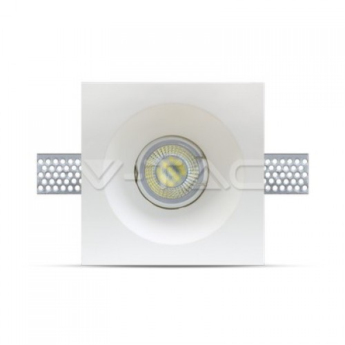 GU10/GU5.3(MR16) Гипсова Отливка Квадрат Плитка 120х120 Бял