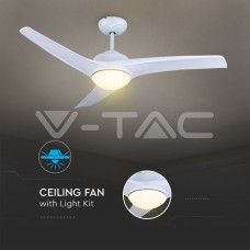 15W LED Тяло/Вентилатор Таван Дистанционно  3 в 1 3 Перки Бяло 60W AC Мотор