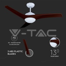 15W LED Тяло/Вентилатор Таван Дистанционно  3 в 1 3 Перки Кафяв 60W AC Мотор