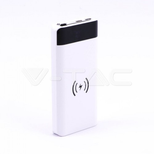 20000 mAh Външна Батерия Безжично Зареждане Бяла