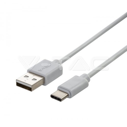 1м. Тип C USB Кабел Бял Серия "Pearl"