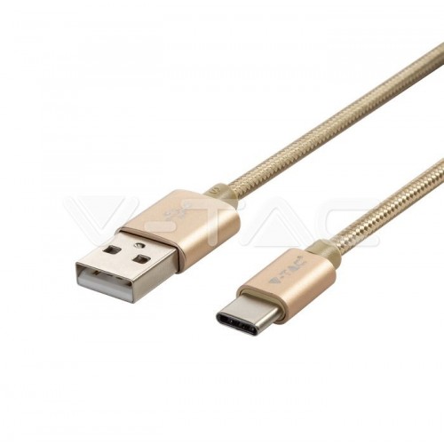 1м. Тип C USB Кабел Злато Серия "Platinum"
