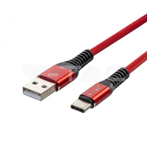 1м. Тип C USB Кабел Червен Серия "Gold"