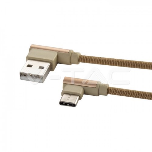 1м. Тип C USB Кабел Злато Серия "Diamond"
